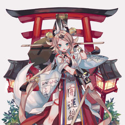 This is a pixiv picture whose title is おみくじ狐様.