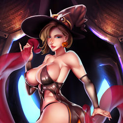 This is a pixiv picture whose title is Witch Mercy.