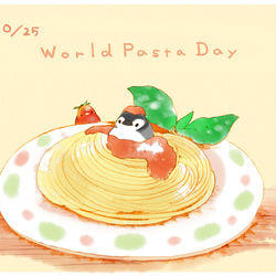 This is a pixiv picture whose title is 世界パスタデイ.
