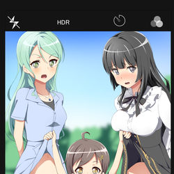 This is a pixiv picture whose title is スカートめくられるさよりん.