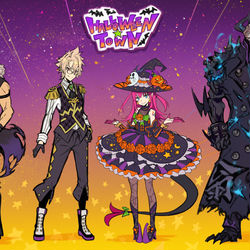This is a pixiv picture whose title is 『ハロウィン★タウン』衣装デザイン.