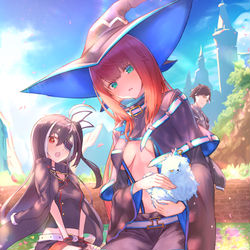 This is a pixiv picture whose title is 剣と魔法とセーラー服 ～ときどき女神にアイアンクロー～２巻.