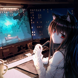 This is a pixiv picture whose title is 深夜寂寞不想睡 不如陪醒爷画画.