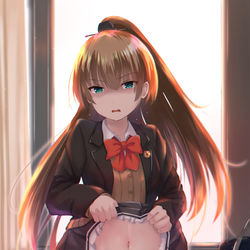This is a pixiv picture whose title is 嫌な顔されながらくまのんにおパンツ見せてもらいたい.