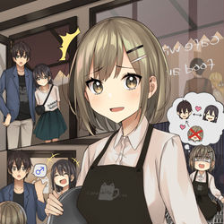 This is a pixiv picture whose title is 彼女のバイト先に突撃！！.