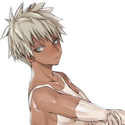 This is a pixiv picture whose title is 褐色くん.