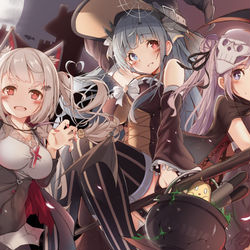 This is a pixiv picture whose title is Black Halloween!.