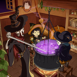 This is a pixiv picture whose title is UNDERTALE Halloween!.