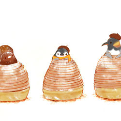 This is a pixiv picture whose title is ペンギンモンブラン.
