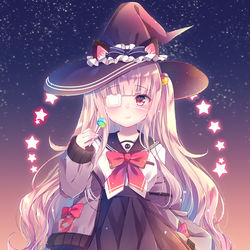 This is a pixiv picture whose title is 【幼馴染は(自称)魔女っ子】.