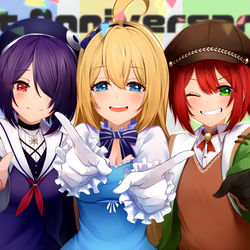 This is a pixiv picture whose title is あおぎり高校ゲーム部１周年.