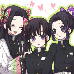 This is a pixiv picture whose title is 胡蝶3姉妹.