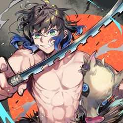 This is a pixiv picture whose title is 伊之助.