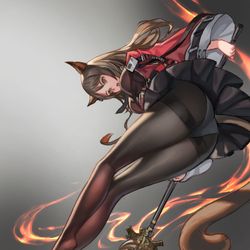 This is a pixiv picture whose title is 明日方舟 同人 天火.