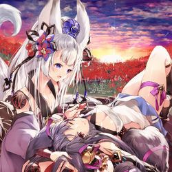 This is a pixiv picture whose title is 秋夕映.