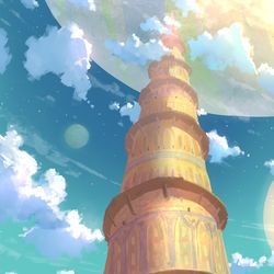 This is a pixiv picture whose title is 星まで届く塔.