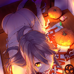 This is a pixiv picture whose title is 榛名ハロウィン.
