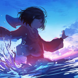 This is a pixiv picture whose title is 空を奏でて.
