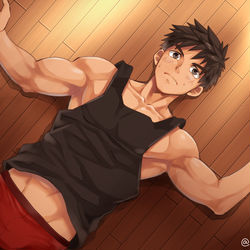 This is a pixiv picture whose title is 無防備.