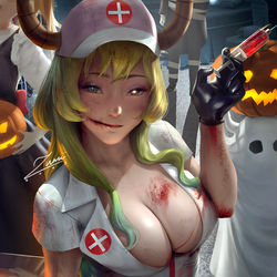 This is a pixiv picture whose title is Halloween Lucoa.
