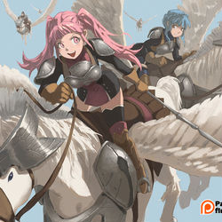 This is a pixiv picture whose title is Pegasus Knight.