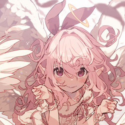 This is a pixiv picture whose title is 天使の仮装のコアクマのレクリ.