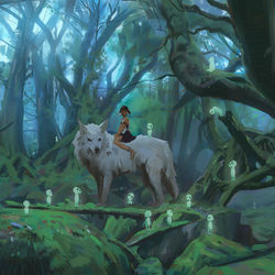 This is a pixiv picture whose title is Princess Mononoke.