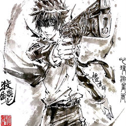 This is a pixiv picture whose title is 【極道畫師】狡噛慎也.