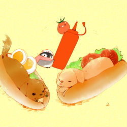 This is a pixiv picture whose title is ホットドッグ.