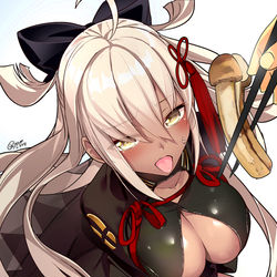 This is a pixiv picture whose title is 茸と沖田オルタさん.