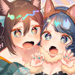 This is a pixiv picture whose title is ガオ！.