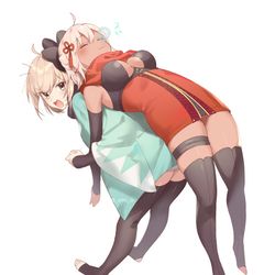 This is a pixiv picture whose title is ストレッチ中に寝る沖田ちゃん.