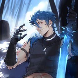 This is a pixiv picture whose title is クー・フーリン〔プロトタイプ〕(セイバー).