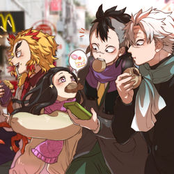 This is a pixiv picture whose title is 食べ歩き.