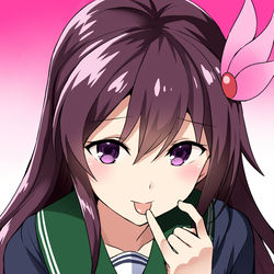 This is a pixiv picture whose title is 舌出し如月/およよ睦月/ウインク皐月[ワンドロ].