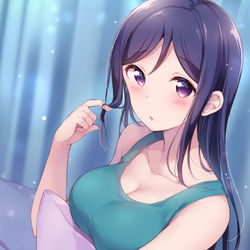 This is a pixiv picture whose title is 「一緒に寝ちゃおっか…？」.