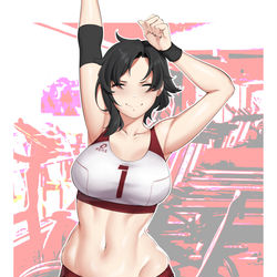 This is a pixiv picture whose title is RWBY - Workout Session.