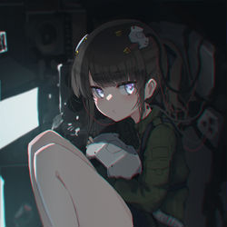 This is a pixiv picture whose title is ロボットの操縦がーる.