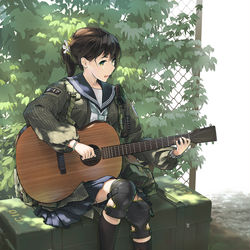 This is a pixiv picture whose title is 【戦前高校】南月川高校、休憩に即興の歌.