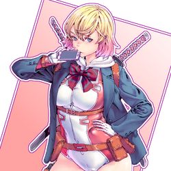 This is a pixiv picture whose title is 制服グウェンプールたん.