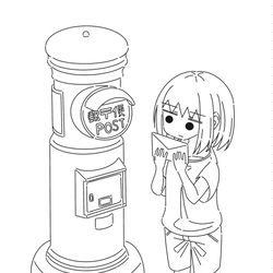 This is a pixiv picture whose title is 丸型ポスト.