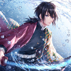 This is a pixiv picture whose title is 冨岡義勇.