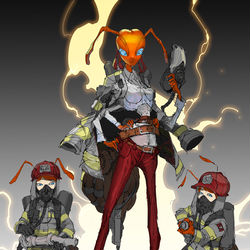 This is a pixiv picture whose title is Firefighter.