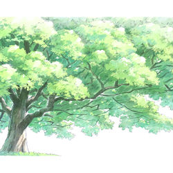 This is a pixiv picture whose title is 木　水彩調2.