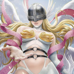 This is a pixiv picture whose title is エンジェウーモン.