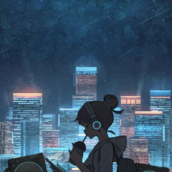 This is a pixiv picture whose title is ブルーライト.