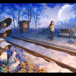 This is a pixiv picture whose title is 白色边界.