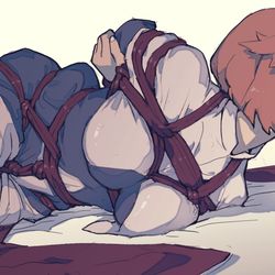 This is a pixiv picture whose title is 縛られ女体化投影魔術🎀.