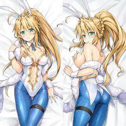 This is a pixiv picture whose title is 【C97】バニー獅子王(バニ上)抱き枕カバー.