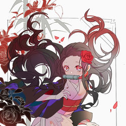 This is a pixiv picture whose title is ❀禰豆子❀.
